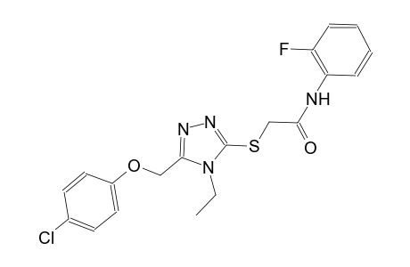 2-({5-[(4-chlorophenoxy)methyl]-4-ethyl-4H-1,2,4-triazol-3-yl}sulfanyl)-N-(2-fluorophenyl)acetamide