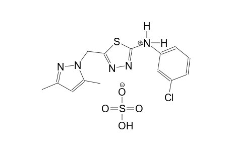 N-(3-chlorophenyl)-5-[(3,5-dimethyl-1H-pyrazol-1-yl)methyl]-1,3,4-thiadiazol-2-aminium hydrogen sulfate