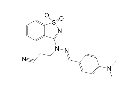 propanenitrile, 3-[(2E)-2-[[4-(dimethylamino)phenyl]methylene]-1-(1,1-dioxido-1,2-benzisothiazol-3-yl)hydrazino]-