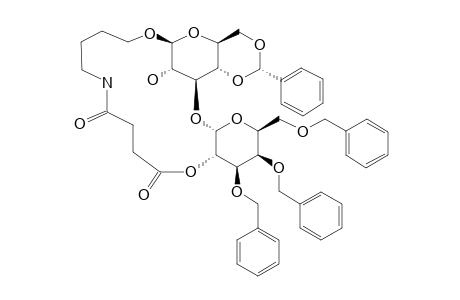 4-AMINOBUTYL-3,4,5-TRI-O-BENZYL-2-O-(3-CARBOXYPROPIONYL)-ALPHA-D-GALACTOPYRANOSYL-(1->3)-4,6-O-BENZYLIDENE-BETA-D-GLUCOPYRANOSIDE-OMICRON-LACTAM