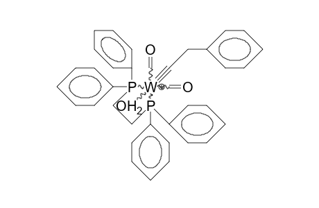 (trans)-Phenylethylidyne-(1,2-diphenylphosphino-ethylene) tungsten hydrate cation