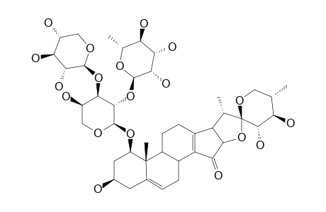 DEOXYTRILLENOSIDE-B;21-DEOXYTRILLENOGENIN-1-O-ALPHA-L-RHAMNOPYRANOSYL-(1->2)-[BETA-D-XYLOPYRANOSYL-(1->3)]-ALPHA-L-ARABINOPYRANOSIDE