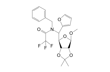Methyl N-Benzyl-5-deoxy-5-(2-furyl)-2,3-isopropylidene-5-(trifluoroacetamido)-.beta.,D-allo-1,4-pentofuranoside