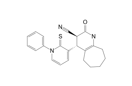 1H-Cyclohepta[b]pyridine-3-carbonitrile, 4-(1,2-dihydro-1-phenyl-2-thioxo-3-pyridinyl)-2,3,4,5,6,7,8,9-octahydro-2-oxo-, trans-