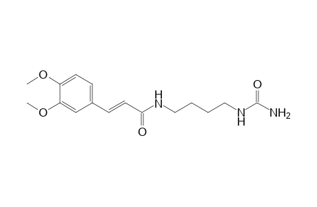 (E)-3-(3,4-dimethoxyphenyl)-N-(4-ureidobutyl)acrylamide