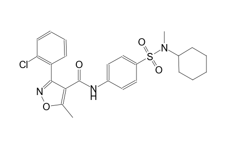 3-(2-chlorophenyl)-N-(4-{[cyclohexyl(methyl)amino]sulfonyl}phenyl)-5-methyl-4-isoxazolecarboxamide