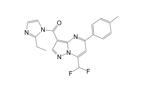7-(difluoromethyl)-3-[(2-ethyl-1H-imidazol-1-yl)carbonyl]-5-(4-methylphenyl)pyrazolo[1,5-a]pyrimidine