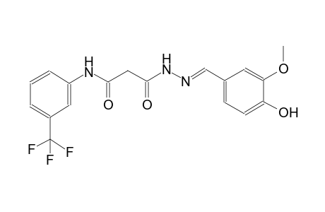 beta-alanine, 3-oxo-N-[3-(trifluoromethyl)phenyl]-, 2-[(E)-(4-hydroxy-3-methoxyphenyl)methylidene]hydrazide