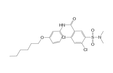 2,4-bis(chloranyl)-5-(dimethylsulfamoyl)-N-(3-hexoxyphenyl)benzamide