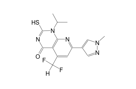 pyrido[2,3-d]pyrimidin-4(1H)-one, 5-(difluoromethyl)-2-mercapto-1-(1-methylethyl)-7-(1-methyl-1H-pyrazol-4-yl)-