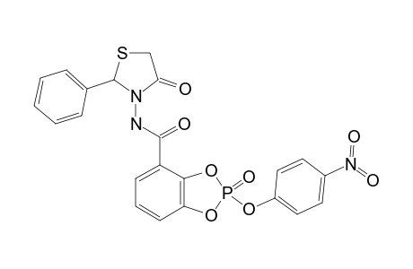 N-[2-(PHENYL)-4-OXO-THIAZOLIDIN-3-YL]-2-(4-NITROPHENOXY)-BENZO-(1,3,2)-DIOXAPHOSPHOLE-2-OXIDE-4-CARBOXAMIDE