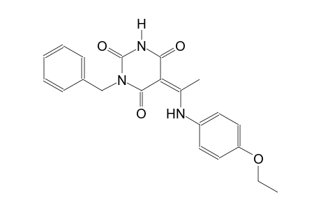 (5Z)-1-benzyl-5-[1-(4-ethoxyanilino)ethylidene]-2,4,6(1H,3H,5H)-pyrimidinetrione