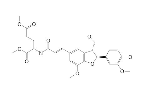 (2S,3R)-2,3-DIHYDRO-2-(4-HYDROXY-3-METHOXYPHENYL)-3-HYDROXYMETHYL-7-METHOXYBENZOFURAN-5-(TRANS)-PROPEN-1-IC-(1,5-DIMETHYL)-GLUTAMATE-AMIDE