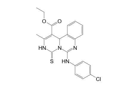 1-Ethoxycarbonyl-6-(4-chlorophenylamino)-2-methyl-3,11b-dihydro-4H-pyrimido[1,6-c]quinazoline-4-thione
