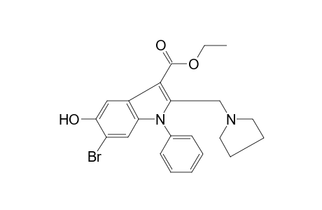 6-Bromo-5-hydroxy-1-phenyl-2-(1-pyrrolidinylmethyl)-3-indolecarboxylic acid ethyl ester