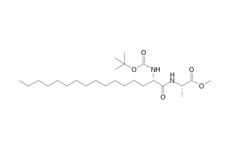 Methyl (2S)-2-[(2S)-2-t-Butoxycarbonylaminohexadecanoylamino]propionate