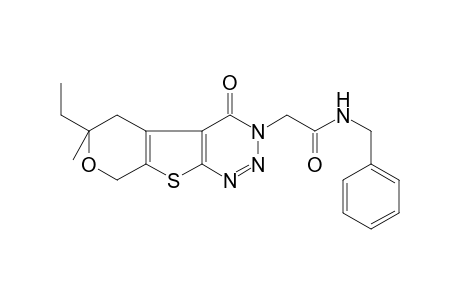 Acetamide, N-benzyl-2-(6-ethyl-6-methyl-4-oxo-5,8-dihydro-4H,6H-7-oxa-9-thia-1,2,3-triazafluoren-3-yl)-