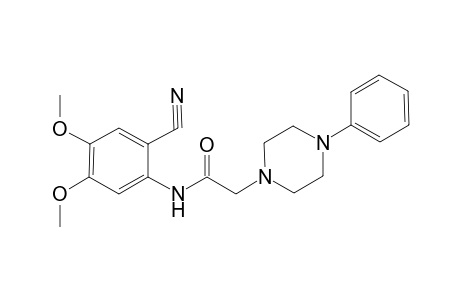 1-Pyrazineacetamide, N-(2-cyano-4,5-dimethoxyphenyl)hexahydro-4-phenyl-