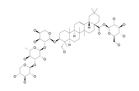 DECAISOSIDE-D;3-O-BETA-D-XYLOPYRANOSYL-(1->3)-ALPHA-L-RHAMNOPYRANOSYL-(1->2)-ALPHA-L-ARABINOPYRANOSYL-HEDERAGENIN-28-O-BETA-D-GLUCOPYRANOSIDE
