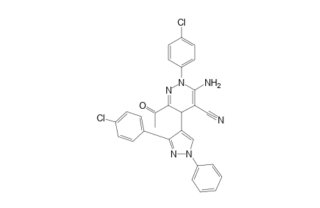 6-Acetyl-3-amino-2-(4-chlorophenyl)-5-(3-(4-chlorophenyl)-1-phenyl-1H-pyrazol-4-yl)-2,5-dihydropyridazine-4-carbonitrile