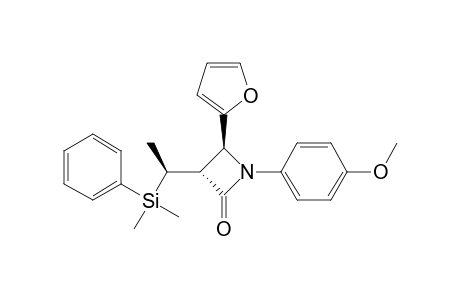 2-Azetidinone, 3-[1-(dimethylphenylsilyl)ethyl]-4-(2-furanyl)-1-(4-methoxyphenyl)-, [3.alpha.(S*),4.beta.]-