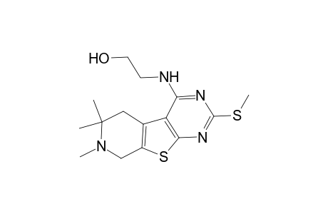 Ethanol, 2-[(5,6,7,8-tetrahydro-6,6,7-trimethyl-2-methylthiopirydo[4'.3':4,5]thieno[2,3-d]pyrimidin-4-yl)amino]-