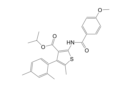 isopropyl 4-(2,4-dimethylphenyl)-2-[(4-methoxybenzoyl)amino]-5-methyl-3-thiophenecarboxylate