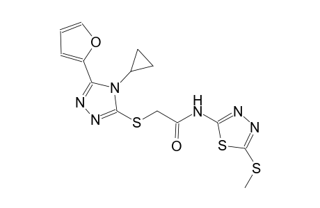 acetamide, 2-[[4-cyclopropyl-5-(2-furanyl)-4H-1,2,4-triazol-3-yl]thio]-N-[5-(methylthio)-1,3,4-thiadiazol-2-yl]-