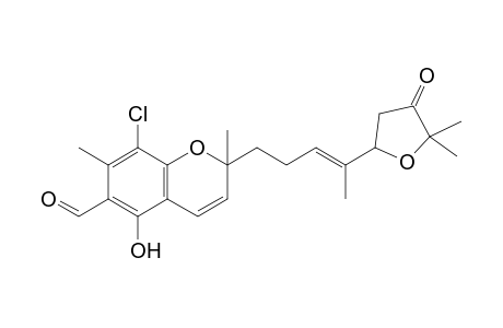 8-Chloro-5-hydro-2,7-dimethyl-2-[(E)-4-(tetrahydro-5,5-dimethyl-4-oxofuran-2-yl)pent-3-enyl]-2H-1-benzopyran-6-carbaldehyde