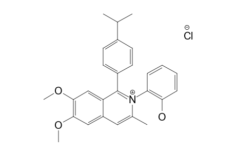 6,7-DIMETHOXY-3-METHYL-1-[4-(2-PROPYPHENYL)]-2-(2-HYDROXYPHENYL)-ISOQUINOLINIUM-CHLORIDE