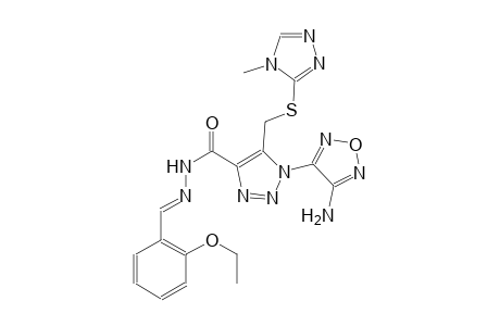 1-(4-amino-1,2,5-oxadiazol-3-yl)-N'-[(E)-(2-ethoxyphenyl)methylidene]-5-{[(4-methyl-4H-1,2,4-triazol-3-yl)sulfanyl]methyl}-1H-1,2,3-triazole-4-carbohydrazide
