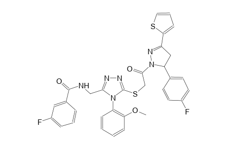benzamide, 3-fluoro-N-[[5-[[2-[5-(4-fluorophenyl)-4,5-dihydro-3-(2-thienyl)-1H-pyrazol-1-yl]-2-oxoethyl]thio]-4-(2-methoxyphenyl)-4H-1,2,4-triazol-3-yl]methyl]-