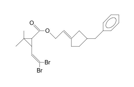 (E)-2-(2,2-Dibromo-vinyl)-3,3-dimethyl-cyclopropanoic acid, 2-(3-benzyl-cyclopentylidene)-ethyl ester