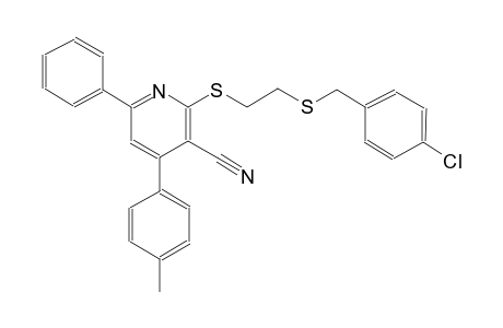 3-pyridinecarbonitrile, 2-[[2-[[(4-chlorophenyl)methyl]thio]ethyl]thio]-4-(4-methylphenyl)-6-phenyl-