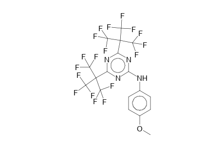N-(4-Methoxyphenyl)-4,6-bis[2,2,2-trifluoro-1,1-bis(trifluoromethyl)ethyl]-1,3,5-triazin-2-amine