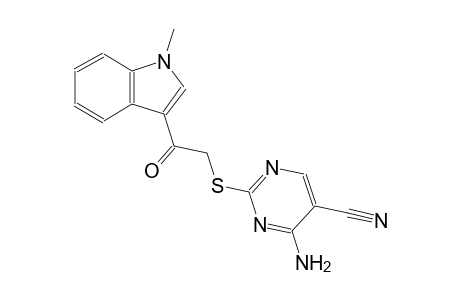 5-pyrimidinecarbonitrile, 4-amino-2-[[2-(1-methyl-1H-indol-3-yl)-2-oxoethyl]thio]-