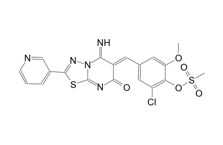 2-chloro-4-[(Z)-(5-imino-7-oxo-2-(3-pyridinyl)-5H-[1,3,4]thiadiazolo[3,2-a]pyrimidin-6(7H)-ylidene)methyl]-6-methoxyphenyl methanesulfonate