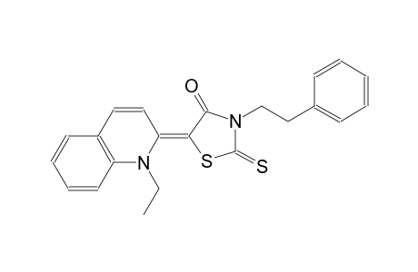 (5Z)-5-(1-ethyl-2(1H)-quinolinylidene)-3-(2-phenylethyl)-2-thioxo-1,3-thiazolidin-4-one