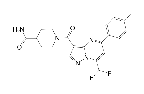 1-{[7-(difluoromethyl)-5-(4-methylphenyl)pyrazolo[1,5-a]pyrimidin-3-yl]carbonyl}-4-piperidinecarboxamide
