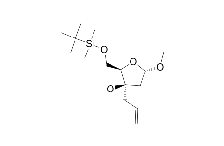 METHYL-3-C-ALLYL-5-O-(TERT.-BUTYLDIMETHYLSILYL)-2-DEOXY-ALPHA-D-THREO-PENTOFURANOSIDE