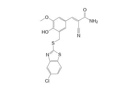 4-Hydroxy-3-methoxy-5-[(5-chloro-1,3-benzo[d]thiazo-2-yl)thiomethyl]-.alpha.-carboxamidocinnamonitrile