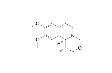 (1R*,11bS*)-9,10-dimethoxy-1-methyl-1,6,7,11b-tetrahydro-2H,4H-[1,3]oxazino-[4,3-a]-isoquinoline