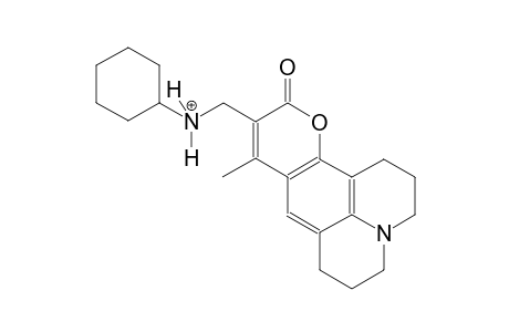 N-[(9-methyl-11-oxo-2,3,6,7-tetrahydro-1H,5H,11H-pyrano[2,3-f]pyrido[3,2,1-ij]quinolin-10-yl)methyl]cyclohexanaminium