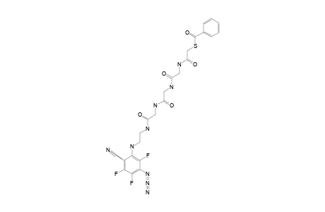 thiobenzoic acid S-[2-[[2-[[2-[[2-[2-[(5-azido-2-cyano-3,4,6-trifluoro-phenyl)amino]ethylamino]-2-keto-ethyl]amino]-2-keto-ethyl]amino]-2-keto-ethyl]amino]-2-keto-ethyl] ester