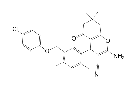 2-amino-4-{5-[(4-chloro-2-methylphenoxy)methyl]-2,4-dimethylphenyl}-7,7-dimethyl-5-oxo-5,6,7,8-tetrahydro-4H-chromene-3-carbonitrile