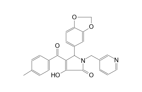 5-(1,3-Benzodioxol-5-yl)-3-hydroxy-4-(4-methylbenzoyl)-1-(3-pyridinylmethyl)-1,5-dihydro-2H-pyrrol-2-one