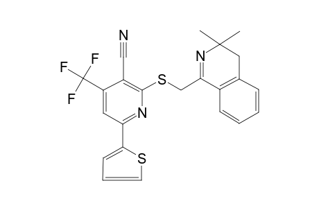 2-(3,3-Dimethyl-3,4-dihydro-isoquinolin-1-ylmethylsulfanyl)-6-thiophen-2-yl-4-trifluoromethyl-nicotinonitrile