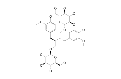 SECOISOLARICIRESINOL-DIGLUCOSIDE;2,3-BIS-[(4-HYDROXY-3-METHOXYPHENYL)-METHYL]-1,4-BUTANEDIYL-BIS-[R,(R*,R*)]-BETA-D-GLUCOPYRANOSIDE