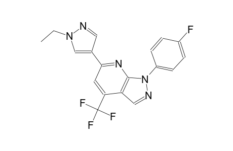 1H-pyrazolo[3,4-b]pyridine, 6-(1-ethyl-1H-pyrazol-4-yl)-1-(4-fluorophenyl)-4-(trifluoromethyl)-