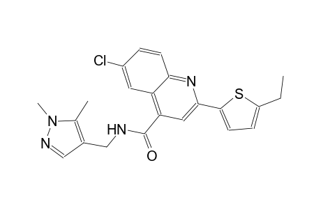 6-chloro-N-[(1,5-dimethyl-1H-pyrazol-4-yl)methyl]-2-(5-ethyl-2-thienyl)-4-quinolinecarboxamide